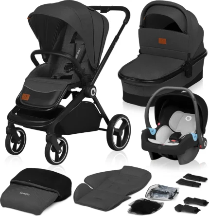 LIONELO Mika 3in1 Set Kinderwagen, Babywanne, Babyschale