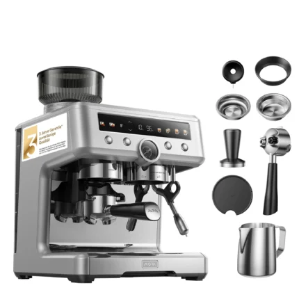 MOVA S20 Pro Siebträgermaschine mit Mahlwerk, 20 Bar Espressomaschine, Dual-Boiler- & Dual-Pumpen-System, Milchaufschäumer